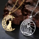 Jeshayuan Egyptian Cat Necklace Stainless Steel Bastet With Ankh Eye of Horus Jewelry Black Cat Gifts for Women Girls (New)