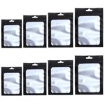 50pcs Black Flat Foil Lock Bags Bath Salt Cosmetic Bag One Side Clear Mini Thick Mylar Resealable Bags Smell Proof Ziplock (New)