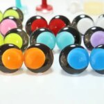 20pcs/lot 25mm 30mm Colorful Pupil 3D Comical Round Glitter Toy Eyes with Black Disc with Hard Washer-Color Size Option (New)