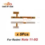 5Pcs Power Switch On Off Volume Side Button Key Flex Cable Redmi Note 10S 11S 10 11 12 Pro 4G 5G Power Flex Replacement (New)