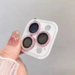 3 2 Luxury Diamond Camera Protector IPhone 17 16 15 14 13 Pro Max Plus Glitter Ring Lens Glass Back Lens Cap Shinny Cover Bangladesh (New)