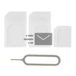 4 in 1 Micro Nano SIM Card Adapter Connector Convert Nano Sim Card to Micro Standard Adaptor iPhone 5 Huawei Xiaomi Samsung Bangladesh (New)