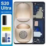 S20Ultra Super AMOLED Screen Assembly Samsung Galaxy S20 Ultra 5G G988B DS LCD Display Digital Touch Screen with Frame Parts (New)