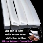 Silicone Rubber U Channel Seal Edge Trim Protection Seal Sealing Strip Slot 1mm to 15mm Width 4mm to 20mm Height 8mm to 20mm (New)