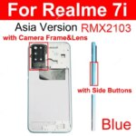 OPPO Realme 7i RMX2103 Middle Frame Housing Bezel Middle Frame Cover with Side Button Camera Frame Cover Repair Parts (New)