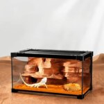 Glass Reptile Terrarium Crested Gecko Habitat for Leopard Gecko & Chameleon Rainforest Vivarium Snake Enclosure (New)