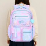 Side-Open Children Backpack Oxford Multiple Pockets Shoulders Bag Korean Style Refrigerator Style Door Opening (New)