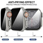 Case apple watch Apple Watch Series9 8 7 6 5 4 SE 44 45 41 40mm change to Ultra Privacy Tempered Glass Screen Protector case (New)