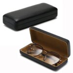 Eyewear Storage Box Women And Men Fashion Glasses Case Square Glasses Case PU Leather Portable Glasses Case For Travel Outdoor (New)