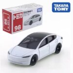 TAKARA TOMY Tomica Red White Series No 98 Tesla Model 3 Diecast Metal Car Model Mini Toy Collection Gift For Boys (New)