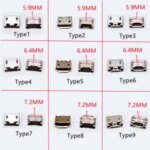100 Micro USB mini Connector 5pin 5.9mm 6.4mm 7.2mm short needle 5P DIP2 Data port Charging port Mobile end plug V8 Port Bangladesh (New)