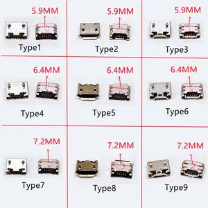 S0b4edc32524c418b919d745e4cf9d6c1a_300x300q75 100 Micro USB mini Connector 5pin 5.9mm 6.4mm 7.2mm short needle 5P DIP2 Data port Charging port Mobile end plug V8 Port Bangladesh (New) - Image 1