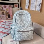 Leopard Womens Backpack 2026 Summer New High Aesthetic Travel Computer Bags Large Capacity Zipper Multi-pockets Canvas Bag (New)