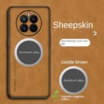 Sheep Skin Leather phone cases  OPPO Realme GT5 Pro Case Magnetic Car Holder Case Realme GT 5 Pro 5pro Back Cover (New)