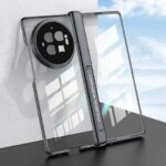 Magnetic Hinge Plating Clear Case Vivo X Fold 3 Pro Outer Screen Glass Protective Holder Cover Vivo X Fold 3 Pro Case (New)