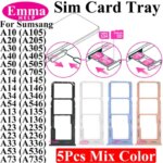 5Pcs Phone SIM Chip Holder Slot Adapter Drawer Samsung A14 A13 A34 A54 A10 A20 A50 A30 A33 A53 A73 SIM Card Tray Holder Slot (New)