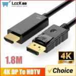 1.8M DP To HDMI-compatible Cable 4k DisplayPort To HD Adapter Male To Female DisplayPort To HDTV Converter for Monitor Projector (New)