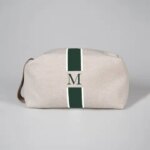 Customizable Canvas Striped Makeup Bag Suitable for Both Men and Women with Environmentally Friendly Makeup Bag with Zipper (New)