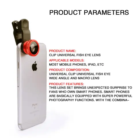 S0d7c79630d374b05a8f7ca1b0b94475dn_480x480q75 3 In 1 Fish Eye Lens Zoom Clip Design iPhone Xiaomi Huawei Phones Photography Lens Travel Vlog Photo Camera Accessories Tool (New) - Image 1