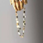 GOLDtutu 14K Real Gold Long Necklaces Japanese Design Exquisite Shining Lips Kiss Word Plain Jewelry ok1027 (New)