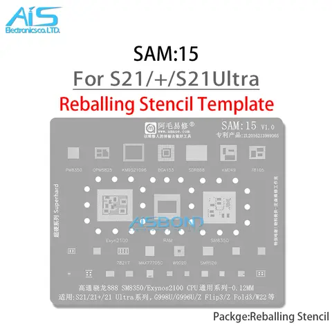 S0dbfef86767045338cf9248221b6dcdem_480x480q75 Amaoe BGA Reballing Stencil For Samsung All Galaxy series A full range Exynos Snapdragon CPU Power Charger RF IC Tin Net Repair (New) - Image 1