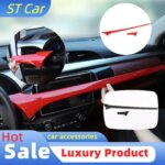 LHD Interior Moulding For Toyota Hilux Revo 2015-2021 Center Control Dashboard Panel Trim 2PCS Decorative Strip Car Accessories (New)