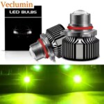 T3 Lemon Green Yellow LED Headlight Transparent LED Headlight Motorcycle Headlight 9905 9006 H7 H8 H9 H11 H16 50W Car Fog Lamp (New)