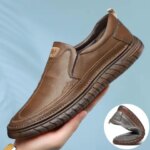 Classic Mens Loafers Fashion Handmade Cowhide Leather Casual Shoe Comfort Slip on Driving Shoes for Men Non-slip Flats Moccasins (New)