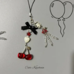 1 Piece Charms Red Cherry Bow Phone Chain Key Ring Y2k Bag Pendant Keychain Accessory Girlfriend Gift Bag Hanging Pendant (New)