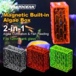 VASTOCEAN Magnetic Fluorescent Internal Algae Box Algae Clip & Wrasse Feeder (New)