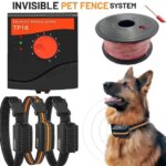 UpGrade Pet Wired Fence System Dog Electric Fencing System Rechargeable Waterproof 6 Level Adjustable Pet Training Collar (New)