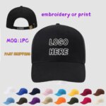 Custom Logo Cotton Cap For Men Solid Color Print Embroidery Hip Hop Golf Women Sport Baseball Caps Visor (New)