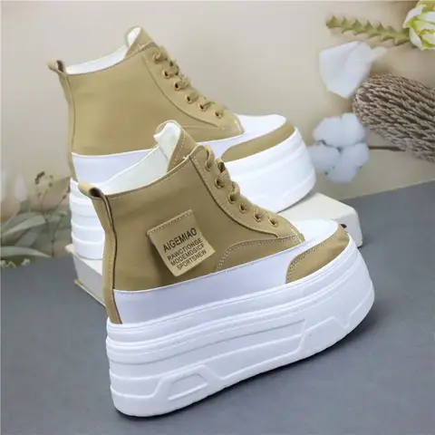 S0f73692712774339a5483dfdb68f5aa0i_480x480q75 14cm Women Ankle Boots Platform Wedge Sneakers Boots Spring Autumn Summer Boots Shoes for Women Booties (New) - Image 1