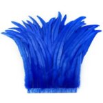 1/10Meters Blue Rooster Tail Feather Trims for Needlework and DIY Handicrafts Feathers Fringes for Clothes Carnival Accessories (New)