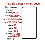 Touch Screen Huawei Honor 8 9 10 Lite 20 Pro 30 30i 30S View V30 Front Panel LCD Display Out Glass Replace Repair Part + OCA Bangladesh (New)