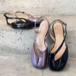 Designer Tabi Split Toe Womens Ballet Flats Patent Leather Slingback Mary Janes Luxury Sandals Loafers (New)