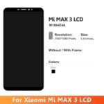 69 AMOLED LCD Xiaomi Max3 LCD Display Touch Screen Digitizer Assembly Xiaomi Mi Max 3 Screen Replacement With Frame (New)