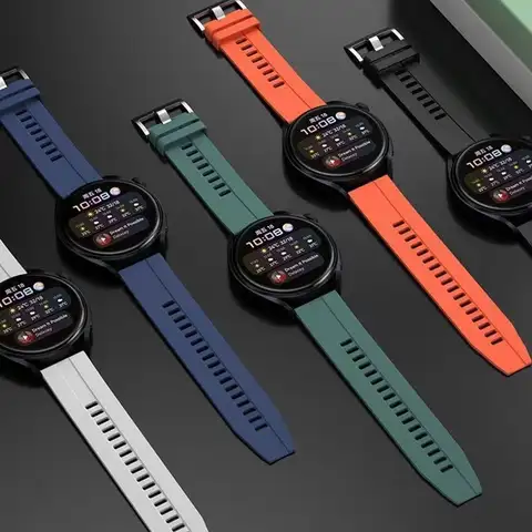 S10cdc561c1ef42d187185dbd8ebc8757h_480x480q75 20mm 22mm watch b Samsung Galaxy watch 6 5 pro 4 6 classic Active 2 Silicone Sport bracelet huawei gt 4-3-pro-2-2e strap (New) - Image 1
