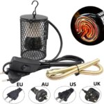 Ceramic Heating Lamp Bulb with Protective Cover Against Scalding No Light Emitting Heater for Reptile Poultry Livestock (New)