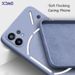Original Mobile Phone Case Nothing Phone 1 NothingPhone1 5G 360 Soft Luxury Square Liquid Silicone Back Cover Waterproof Bag (New)