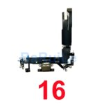 BaRuiLe 1pcs USB Charging Port Flex Cable with Microphone for iPhone 16 15 Pro Max 14 Plus Charger Dock Connector Repair Parts (New)