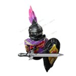 S133 Medieval Purple Knights Mini Action Figures Sword Shields Accessories Building Blocks Models Bricks Childrens Toys Gifts (New)