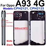 Middle Housing OPPO A93 A93s 4G 5G Middle Frame Cover Bezel with NFC Side Button Camera Lens Frame Parts (New)