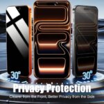 NNBILI 1-5pcs Full Cover Privacy Tempered Glass Screen Protector for iPhone 17 16 15 14 13 12 11 Pro Max 17e 16e Easy to Install (New)