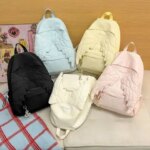 Versatile Angel Wing Backpack Y2k Style Large Capacity Canvas Backpack Lightweight Embroidered Pattern Nylon Backpack (New)