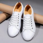 2025 Mens Comfortable Leather Casual Shoe Fashionable And Lightweight Sports Shoes Lace-Up Round -Toe Anti-Slip Walking Shoes (New)