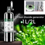Aquarium CO2 Generator System Co2 Kit Stainless Steel CO2 Cylinder Generator System Carbon Dioxide Reactor Kit Plants Aquariumm (New)
