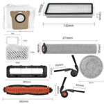 Fit Xiaomi Mijia Robot Vacuum 6 Max PV11CN Accessories Main Roller Brush Filter Dust Bag Roller Mop Replacment Parts Kit (New)