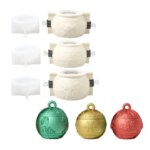 Nicole Christmas Ball Candle Jar Mold with Lid Bauble Light Storage Pot Gypsum and Concrete Silicone Mould Xmas Home Decor (New)