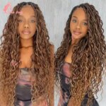 Synthetic Bohemian Braided Wigs Full Lace Wig Braids Hair Wigs For Black Women Cornrow Boho Knotless Box Braiding Hair Curly Wig (New)